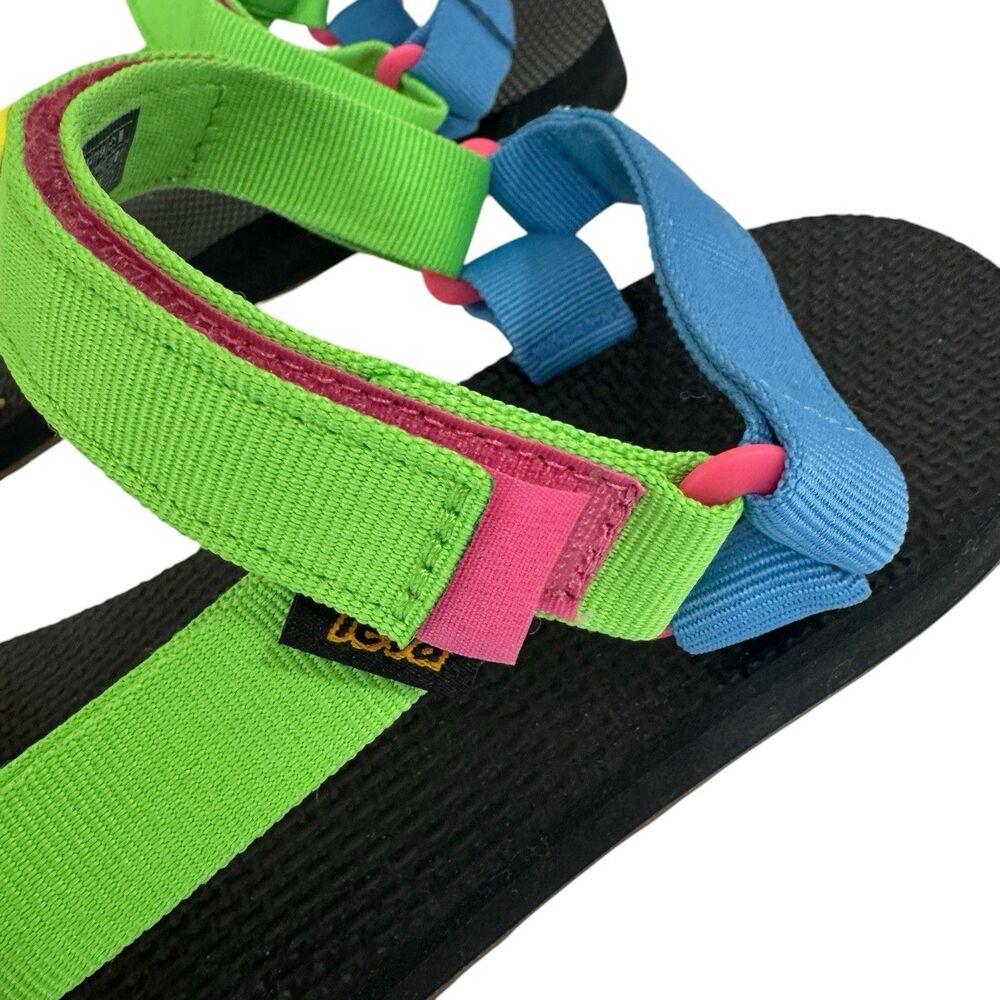 Teva Women's 11 Original Universe Sandals Neon Multi-Colored Retro Y2K Shoes - Picture 4 of 16